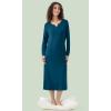 imageWiWi Nightgowns for Women Soft Sleepwear Long Sleeve Nightshirts Pajamas Gown Viscose from Bamboo Sleepwear SXXLApeacock Blue