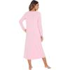 imageWiWi Nightgowns for Women Soft Sleepwear Long Sleeve Nightshirts Pajamas Gown Viscose from Bamboo Sleepwear SXXLApink