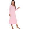 imageWiWi Nightgowns for Women Soft Sleepwear Long Sleeve Nightshirts Pajamas Gown Viscose from Bamboo Sleepwear SXXLApink