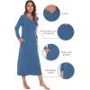 imageWiWi Nightgowns for Women Soft Sleepwear Long Sleeve Nightshirts Pajamas Gown Viscose from Bamboo Sleepwear SXXLAprussian Blue
