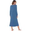 imageWiWi Nightgowns for Women Soft Sleepwear Long Sleeve Nightshirts Pajamas Gown Viscose from Bamboo Sleepwear SXXLAprussian Blue