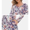imageWiWi Nightgowns for Women Soft Sleepwear Long Sleeve Nightshirts Pajamas Gown Viscose from Bamboo Sleepwear SXXLApurpleFloral