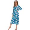 imageWiWi Nightgowns for Women Soft Sleepwear Long Sleeve Nightshirts Pajamas Gown Viscose from Bamboo Sleepwear SXXLAteal BluePeony