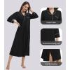 imageWiWi Nightgowns for Women Soft Sleepwear Long Sleeve Nightshirts Pajamas Gown Viscose from Bamboo Sleepwear SXXLBblack