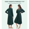 imageWiWi Nightgowns for Women Soft Sleepwear Long Sleeve Nightshirts Pajamas Gown Viscose from Bamboo Sleepwear SXXLBblackish Green