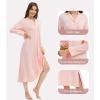 imageWiWi Nightgowns for Women Soft Sleepwear Long Sleeve Nightshirts Pajamas Gown Viscose from Bamboo Sleepwear SXXLBcream Pink