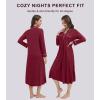 imageWiWi Nightgowns for Women Soft Sleepwear Long Sleeve Nightshirts Pajamas Gown Viscose from Bamboo Sleepwear SXXLBwine