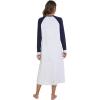 imageWiWi Nightgowns for Women Soft Sleepwear Long Sleeve Nightshirts Pajamas Gown Viscose from Bamboo Sleepwear SXXLCash GreyNavy