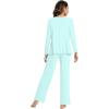 imageWiWi Pajama Sets for Women Soft Comfy Pjs Loungewear Lightweight Sleepwear with Pants Viscose from Bamboo Pajamas Set SXXLAqua