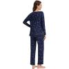 imageWiWi Pajama Sets for Women Soft Comfy Pjs Loungewear Lightweight Sleepwear with Pants Viscose from Bamboo Pajamas Set SXXLBlue Constellation
