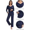 imageWiWi Pajama Sets for Women Soft Comfy Pjs Loungewear Lightweight Sleepwear with Pants Viscose from Bamboo Pajamas Set SXXLBlue Constellation