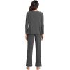 imageWiWi Pajama Sets for Women Soft Comfy Pjs Loungewear Lightweight Sleepwear with Pants Viscose from Bamboo Pajamas Set SXXLCharcoal Heather