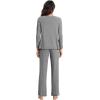 imageWiWi Pajama Sets for Women Soft Comfy Pjs Loungewear Lightweight Sleepwear with Pants Viscose from Bamboo Pajamas Set SXXLDark Heather Grey