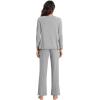 imageWiWi Pajama Sets for Women Soft Comfy Pjs Loungewear Lightweight Sleepwear with Pants Viscose from Bamboo Pajamas Set SXXLHeather Grey
