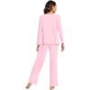 imageWiWi Pajama Sets for Women Soft Comfy Pjs Loungewear Lightweight Sleepwear with Pants Viscose from Bamboo Pajamas Set SXXLPink