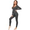 imageWiWi Soft Underwear for Women Thermal Long Johns Sets Super Warm Base Layer Top Pants Pajamas Set Viscose from Bamboo S3XAcharcoal Heather