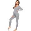 imageWiWi Soft Underwear for Women Thermal Long Johns Sets Super Warm Base Layer Top Pants Pajamas Set Viscose from Bamboo S3XAheather Grey