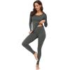 imageWiWi Soft Underwear for Women Thermal Long Johns Sets Super Warm Base Layer Top Pants Pajamas Set Viscose from Bamboo S3XAiron Grey