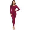 imageWiWi Soft Underwear for Women Thermal Long Johns Sets Super Warm Base Layer Top Pants Pajamas Set Viscose from Bamboo S3XAwine