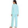 imageWiWi Viscose from Bamboo Pajamas Set for Women Soft Button Down Sleepwear Pj Lightweight Lounge Sets Loungewear SXXLAaqua