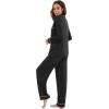 imageWiWi Viscose from Bamboo Pajamas Set for Women Soft Button Down Sleepwear Pj Lightweight Lounge Sets Loungewear SXXLAblack