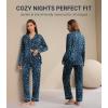 imageWiWi Viscose from Bamboo Pajamas Set for Women Soft Button Down Sleepwear Pj Lightweight Lounge Sets Loungewear SXXLAblue Flowers