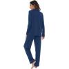 imageWiWi Viscose from Bamboo Pajamas Set for Women Soft Button Down Sleepwear Pj Lightweight Lounge Sets Loungewear SXXLAdark Blue