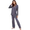 imageWiWi Viscose from Bamboo Pajamas Set for Women Soft Button Down Sleepwear Pj Lightweight Lounge Sets Loungewear SXXLAdark Grey