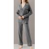 imageWiWi Viscose from Bamboo Pajamas Set for Women Soft Button Down Sleepwear Pj Lightweight Lounge Sets Loungewear SXXLAdark Heather Grey