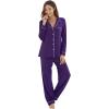 imageWiWi Viscose from Bamboo Pajamas Set for Women Soft Button Down Sleepwear Pj Lightweight Lounge Sets Loungewear SXXLAdark Purple