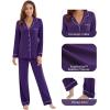 imageWiWi Viscose from Bamboo Pajamas Set for Women Soft Button Down Sleepwear Pj Lightweight Lounge Sets Loungewear SXXLAdark Purple