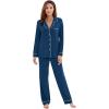 imageWiWi Viscose from Bamboo Pajamas Set for Women Soft Button Down Sleepwear Pj Lightweight Lounge Sets Loungewear SXXLAink Blue
