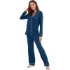 imageWiWi Viscose from Bamboo Pajamas Set for Women Soft Button Down Sleepwear Pj Lightweight Lounge Sets Loungewear SXXLAink Blue