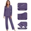 imageWiWi Viscose from Bamboo Pajamas Set for Women Soft Button Down Sleepwear Pj Lightweight Lounge Sets Loungewear SXXLAlavender