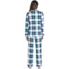 imageWiWi Viscose from Bamboo Pajamas Set for Women Soft Button Down Sleepwear Pj Lightweight Lounge Sets Loungewear SXXLAnavyGreen Plaid
