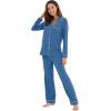 imageWiWi Viscose from Bamboo Pajamas Set for Women Soft Button Down Sleepwear Pj Lightweight Lounge Sets Loungewear SXXLAprussian Blue