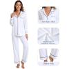 imageWiWi Viscose from Bamboo Pajamas Set for Women Soft Button Down Sleepwear Pj Lightweight Lounge Sets Loungewear SXXLApure White