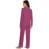 imageWiWi Viscose from Bamboo Pajamas Set for Women Soft Button Down Sleepwear Pj Lightweight Lounge Sets Loungewear SXXLApurple Red