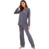 imageWiWi Viscose from Bamboo Pajamas Set for Women Soft Button Down Sleepwear Pj Lightweight Lounge Sets Loungewear SXXLApurplish Grey