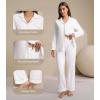 imageWiWi Viscose from Bamboo Pajamas Set for Women Soft Button Down Sleepwear Pj Lightweight Lounge Sets Loungewear SXXLAraw White