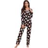 imageWiWi Viscose from Bamboo Pajamas Set for Women Soft Button Down Sleepwear Pj Lightweight Lounge Sets Loungewear SXXLAsanta Claus on Black