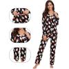 imageWiWi Viscose from Bamboo Pajamas Set for Women Soft Button Down Sleepwear Pj Lightweight Lounge Sets Loungewear SXXLAsanta Claus on Black