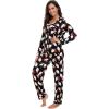 imageWiWi Viscose from Bamboo Pajamas Set for Women Soft Button Down Sleepwear Pj Lightweight Lounge Sets Loungewear SXXLAsanta Claus on Black