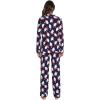 imageWiWi Viscose from Bamboo Pajamas Set for Women Soft Button Down Sleepwear Pj Lightweight Lounge Sets Loungewear SXXLAsanta Claus on Navy