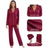 imageWiWi Viscose from Bamboo Pajamas Set for Women Soft Button Down Sleepwear Pj Lightweight Lounge Sets Loungewear SXXLAwine