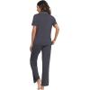 imageWiWi Viscose from Bamboo Pajamas Set for Women Soft Button Down Sleepwear Pj Lightweight Lounge Sets Loungewear SXXLBcharcoal