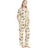 imageWiWi Viscose from Bamboo Pajamas Set for Women Soft Button Down Sleepwear Pj Lightweight Lounge Sets Loungewear SXXLBdog and Cactus