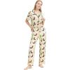 imageWiWi Viscose from Bamboo Pajamas Set for Women Soft Button Down Sleepwear Pj Lightweight Lounge Sets Loungewear SXXLBdog and Cactus