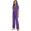 imageWiWi Viscose from Bamboo Pajamas Set for Women Soft Button Down Sleepwear Pj Lightweight Lounge Sets Loungewear SXXLBlilac