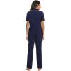 imageWiWi Viscose from Bamboo Pajamas Set for Women Soft Button Down Sleepwear Pj Lightweight Lounge Sets Loungewear SXXLBnavy